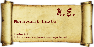 Moravcsik Eszter névjegykártya